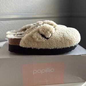 Birkenstock Papillio Boston Big Buckle Platform Shearling Teddy